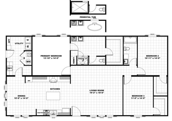 Mobile Home The Diamond 3 Bedroom | 2 Bath | 32 x 64™ (60)