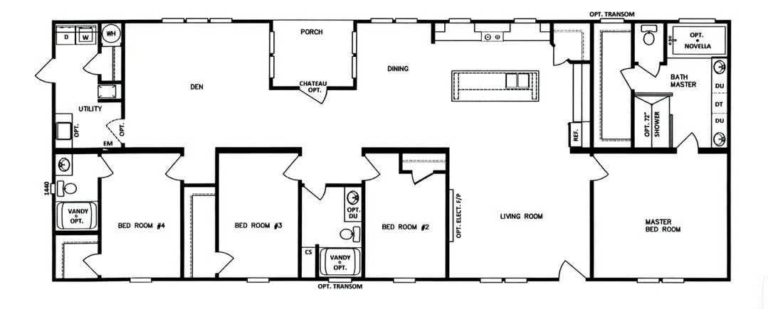 Mobile Home The Presley 4bedroom 3 bath sqft 32’ X 82’